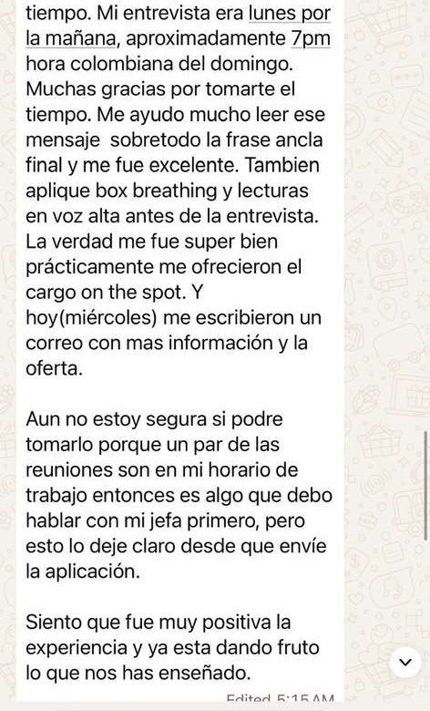 Testimonio entrevista de trabajo en el exterior