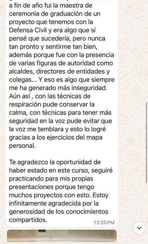 Testimonio Yurani — maestra de ceremonia
